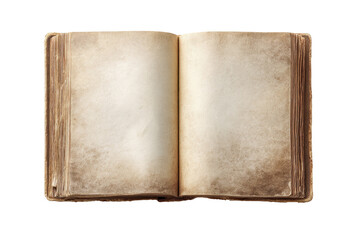 Open antique book, aged parchment pages