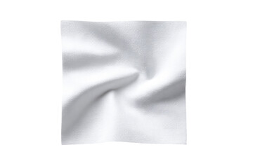 Fototapeta premium Close-up of a square, white fabric swatch with subtle folds