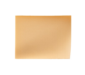 beige square paper isolated on white background.