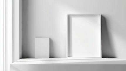 Fototapeta premium Modern Minimalist Display with Empty Frames