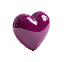 A glossy, deep magenta heart shape