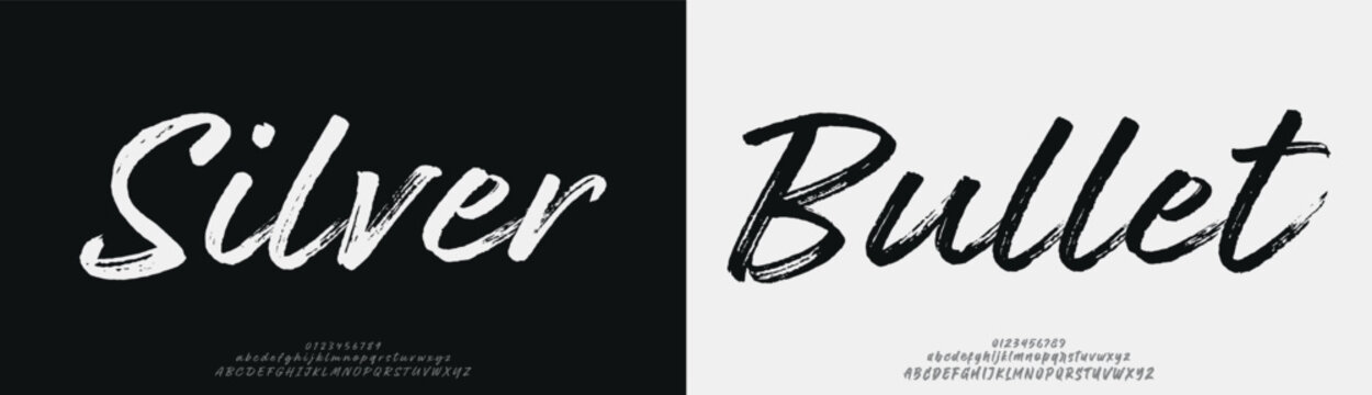 Silver Bullet, signature Font Calligraphy Logotype Script Brush Font Type Font lettering handwritten
