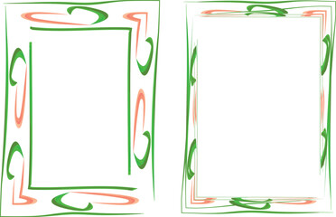 green colorful stroke abstract elements outline frames