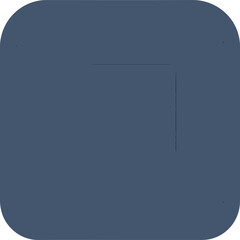 Dark blue square shape with rounded corners in soft minimalist style with subtle shadow effect on white background for graphic design