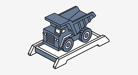 Heavy Duty Mining Dump Truck Illustration. © Bunga