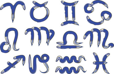  blue colorful creative pattern horoscope signs