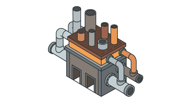 Industrial machinery with pipes and cylinders.