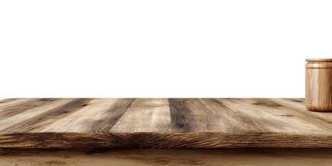 Wooden tabletop with a dark background and a small, light-colored wooden container