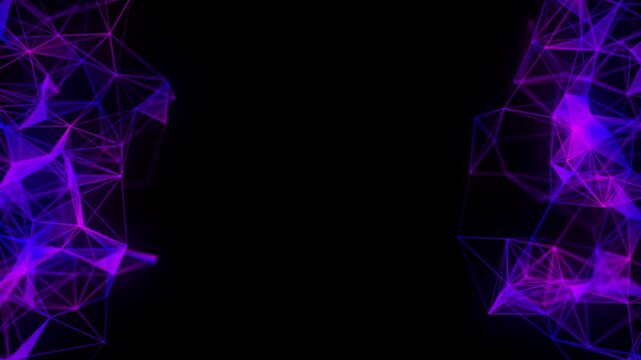 Abstract futuristic communication low poly motion background. Seamless loop.
