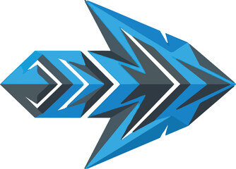 Blue Lightning Bolt Logo in Modern Geometric Style with Gradient Effect on White Background for Branding