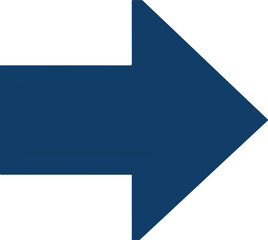 Blue Arrow Directional Sign in Simple Flat Design with Bold Color on White Background for Navigation and UI Elements