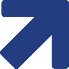 Blue Arrow Icon in Modern Minimalist Design with Clean Lines and Simple Shape for User Interface