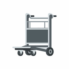 Fototapeta premium Luggage cart with empty platform on wheels for transporting goods