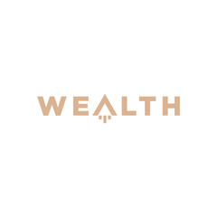 Wealth Investment logo design featuring the letter A pointing upwards, symbolizing growth and success isolated modern and professional logo concept