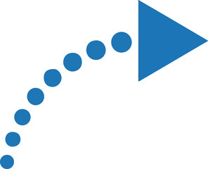 Blue Arrow Directional Symbol in Modern Minimalist Design with Gradient Blue Color on White Background for Infographic Template