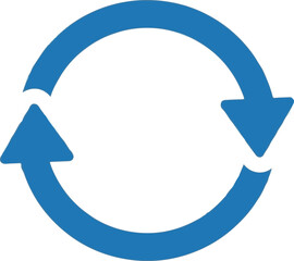 Circular Arrows in Blue Color with Refresh Symbol on White Background for Icon Design