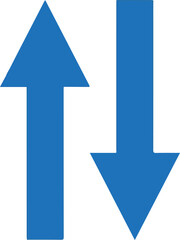 Blue Arrows in Contrasting Directions with Bold Design in Simple Flat Style on White Background for Infographics