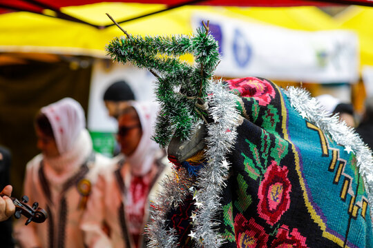 Details with the ancient Romanian tradition of Capra (The Goat) mainly performed between Christmas and New Year&rsquo;s Eve, featuring a costumed dancer wearing a decorated goat mask and fur