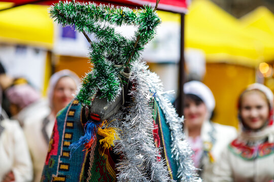 Details with the ancient Romanian tradition of Capra (The Goat) mainly performed between Christmas and New Year&rsquo;s Eve, featuring a costumed dancer wearing a decorated goat mask and fur