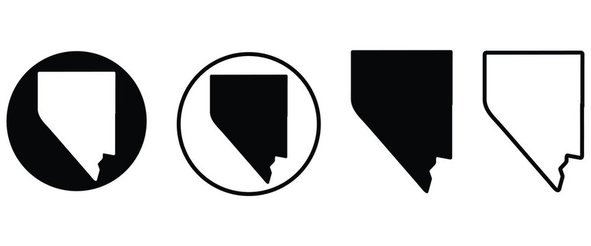 Nevada map sign symbol icon set
