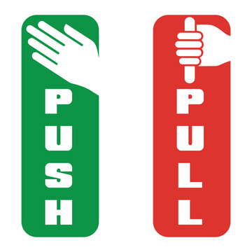 Push pull sign vector