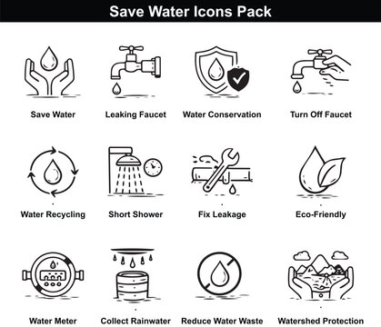 Save water concept icon vector
