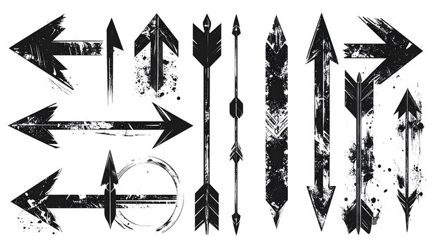 Grunge Arrows and Tribal Symbols Vector Set.