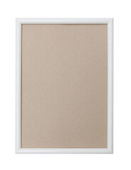 A white bulletin board with a tan background
