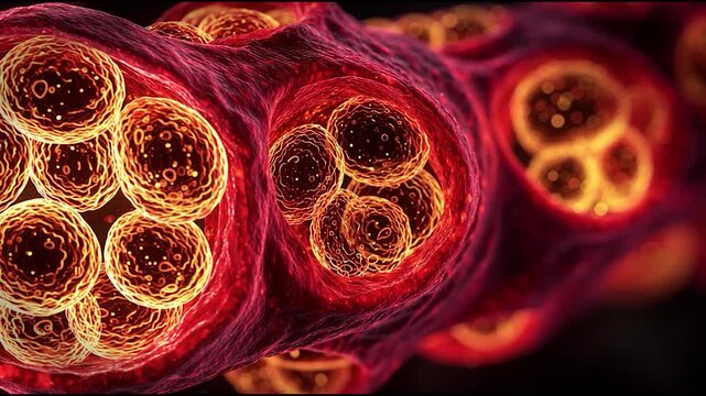 Microscopic View of Red Pepper Outer Epidermal Cells &ndash; Visible Nuclei, Chromoplast Clusters, and Plasmodesmata