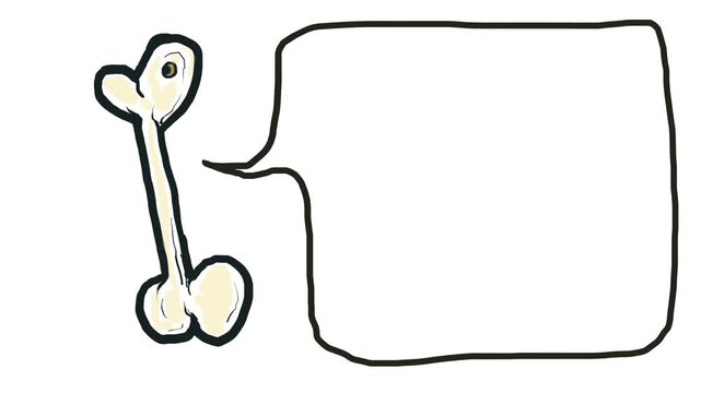 A tasty cartoon bone for dogs and a frame nearby.