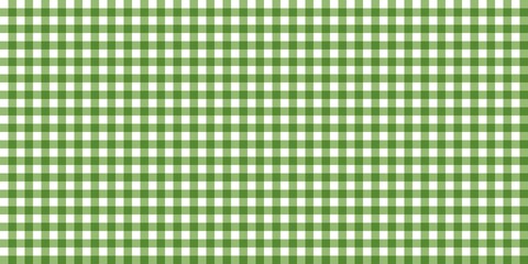 Seamless green and white gingham pattern background. Classic checkered tablecloth texture for vintage, picnic, spring, or country-style designs, perfect for textiles and digital paper.