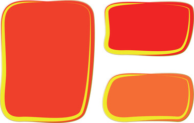 red orange colorful curved banners text box creative frames shapes