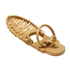 Traditional Woven Wicker Snowshoe Craft, Isolated Subject for Design