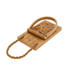 Primitive Woven Bamboo Trap or Sled, Isolated PNG with Alpha Channel