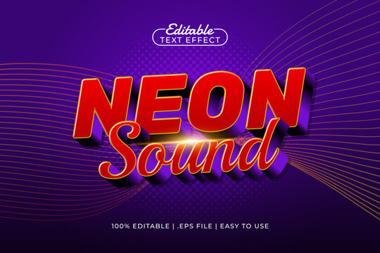 Neon Sound Editable Text Effect - Glowing Typography for Music, DJ, and Nightlife Design