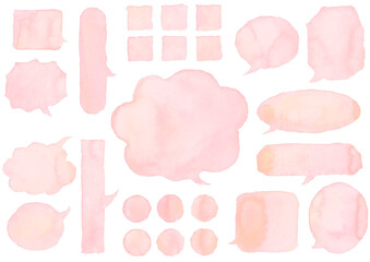 吹き出し、水彩、パステルカラー、ピンク
イエロー