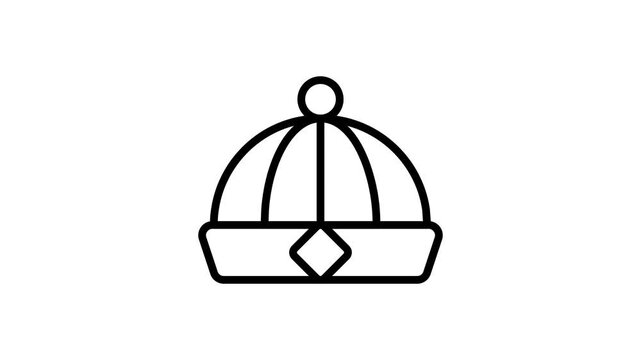 Grab this visually perfect animated icon of chinese cap, chinese traditional hat animated vector design