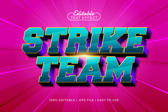 Strike Team Editable Text Effect - Dynamic Typography for Sport, Community, and Unity Design