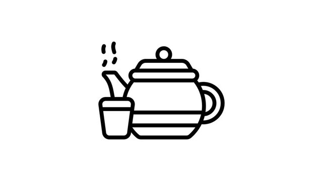 Beautifully designed animated icon of chinese cultural teapot, trendy editable animated vector