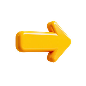 Bright yellow arrow points to the right showing direction and movement in a simple design