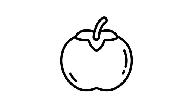 animated vector design of persimmon fruit, healthy and organic diet