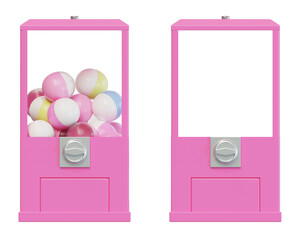Pink square capsule toy vending machine 3D illustration