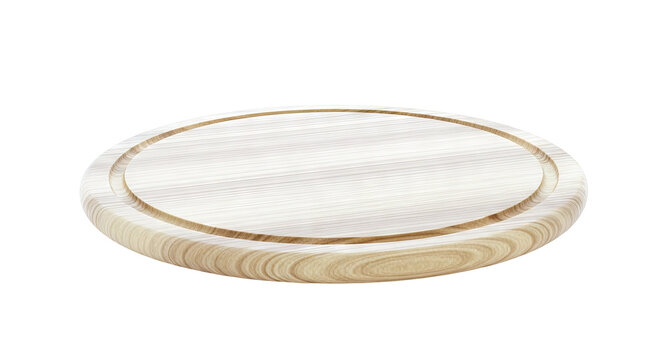 Round Wooden Cutting Board with Grooved Edge
