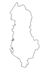 Albania outline map icon, thin stroke European country border vector, minimalist geographic illustration