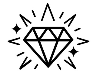 Diamond luxury icon, premium quality symbol, value excellence illustration vector
