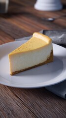 Slice of Cheesecake on Plate