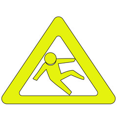 Slippery When Wet Warning Sign yellow color