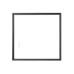 Obraz premium Empty black frame placed on a white background for display or decoration purposes in a simple setting