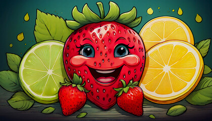 funny cartoon fruit