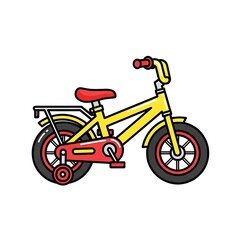 Fototapeta premium Yellow Childrens Bicycle with Red Accents.